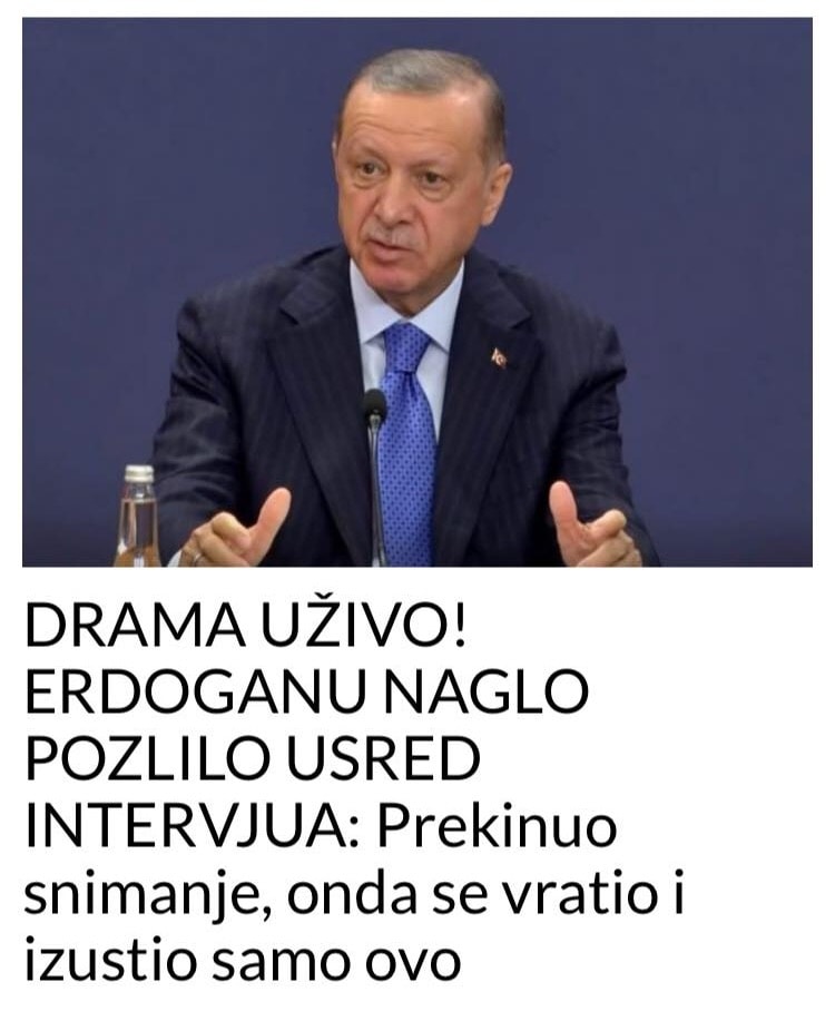 TAJIPU ERDOGANU POZLILO USRED INTERVJUA KOJI JE IŠAO UŽIVO