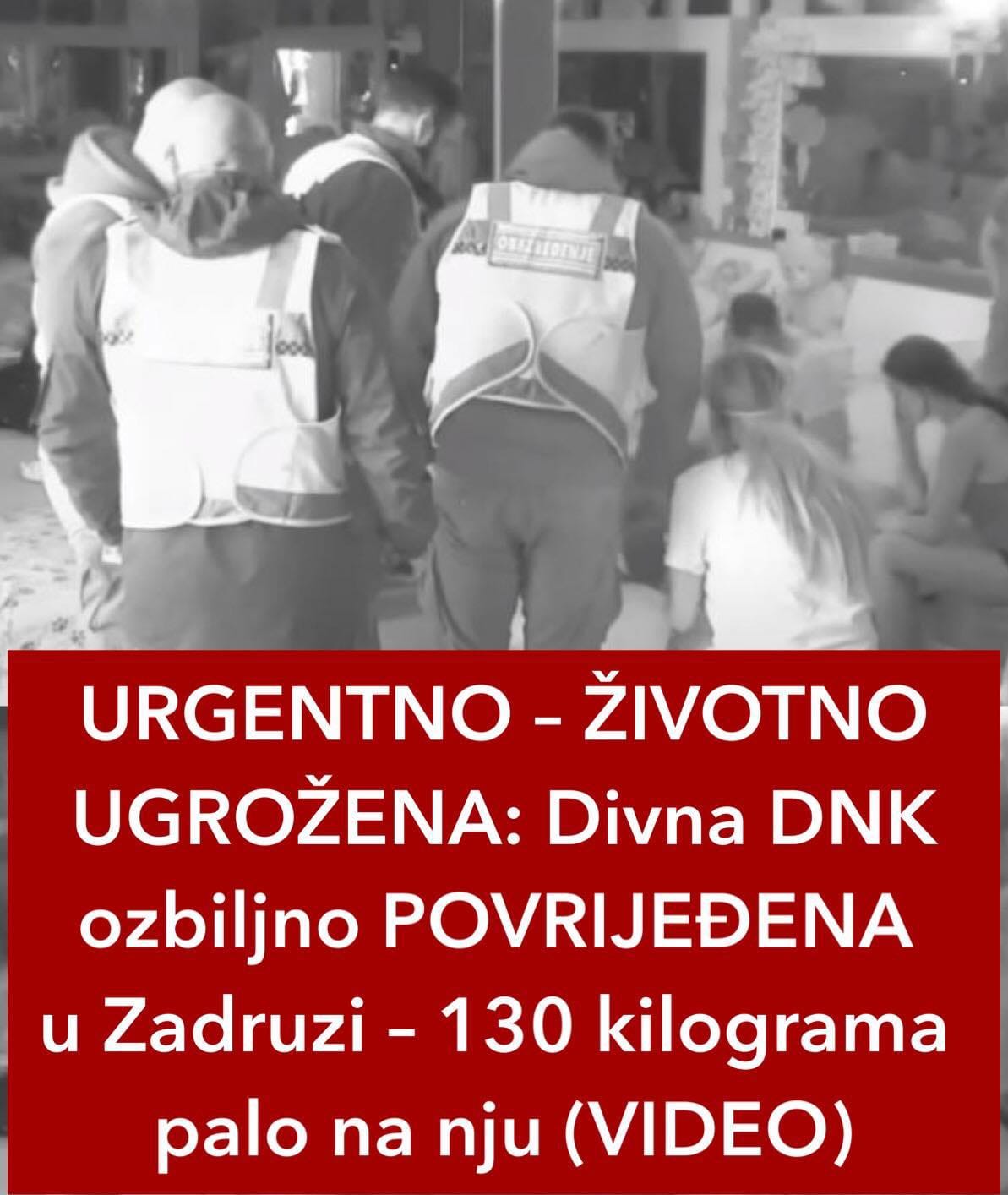 DIVNA DNK POVRIJEĐENA U ZADRUZI, ŽIVOTNO JE UGROŽENA