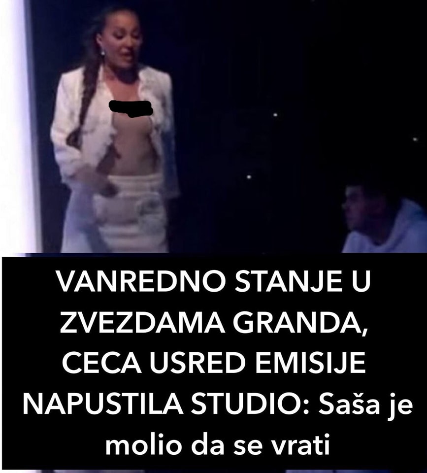 VANREDNO STANJE U ZVEZDAMA GRANDA, CECA USRED EMISIJE NAPUSTILA STUDIO