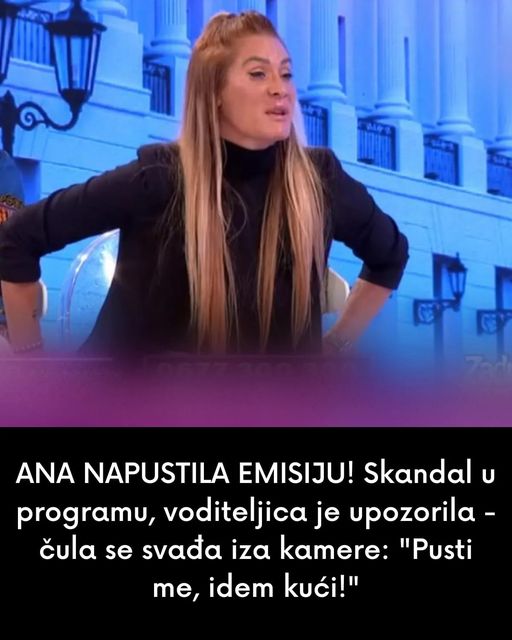 ANA NAPUSTILA EMISIJU! Skandal u programu, voditeljica je upozorila – čula se svađa iza kamere:  “Pusti me, idem kući!”