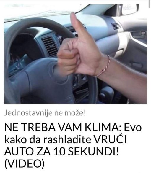 NE TREBA VAM KLIMA: Evo kako da rashladite VRUĆI AUTO ZA 10 SEKUNDI! (VIDEO)