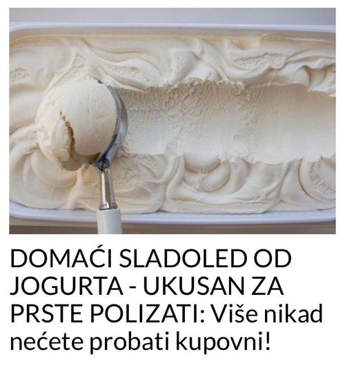 DOMAĆI SLADOLED OD JOGURTA – UKUSAN ZA PRSTE POLIZATI: Više nikad nećete probati kupovni!