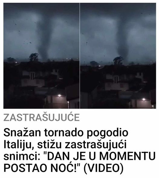 Snažan tornado pogodio Italiju, stižu zastrašujući snimci: “DAN JE U MOMENTU POSTAO NOĆ!” (VIDEO)