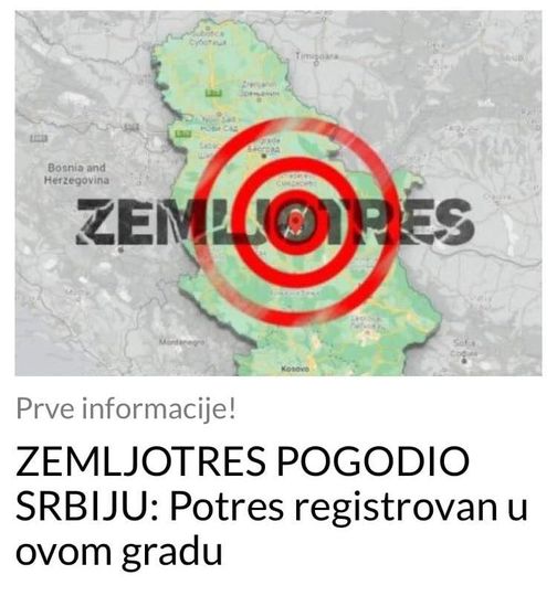 ZEMLJOTRES POGODIO SRBIJU: Potres registrovan u ovom gradu