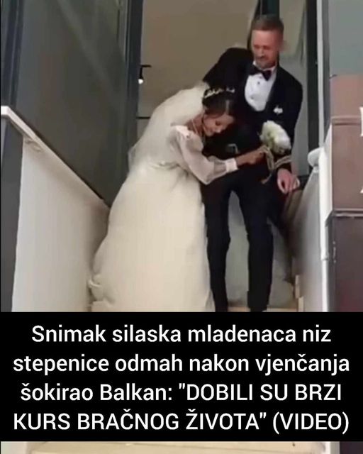 Snimak silaska mladenaca niz stepenice odmah nakon vjenčanja šokirao Balkan: “DOBILI SU BRZI KURS BRAČNOG ŽIVOTA” (VIDEO)