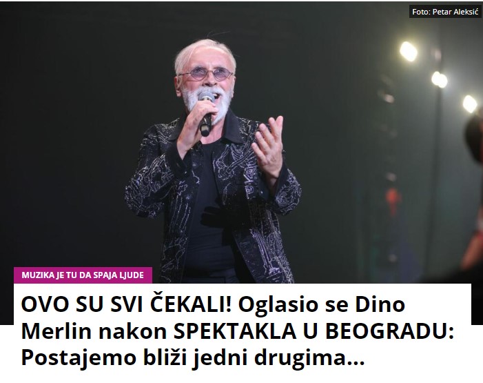 OVO SU SVI ČEKALI! Oglasio se Dino Merlin nakon SPEKTAKLA U BEOGRADU: Postajemo bliži jedni drugima…