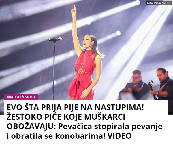 EVO ŠTA PRIJA PIJE NA NASTUPIMA! ŽESTOKO PIĆE KOJE MUŠKARCI OBOŽAVAJU: Pevačica stopirala pevanje i obratila se konobarima! VIDEO