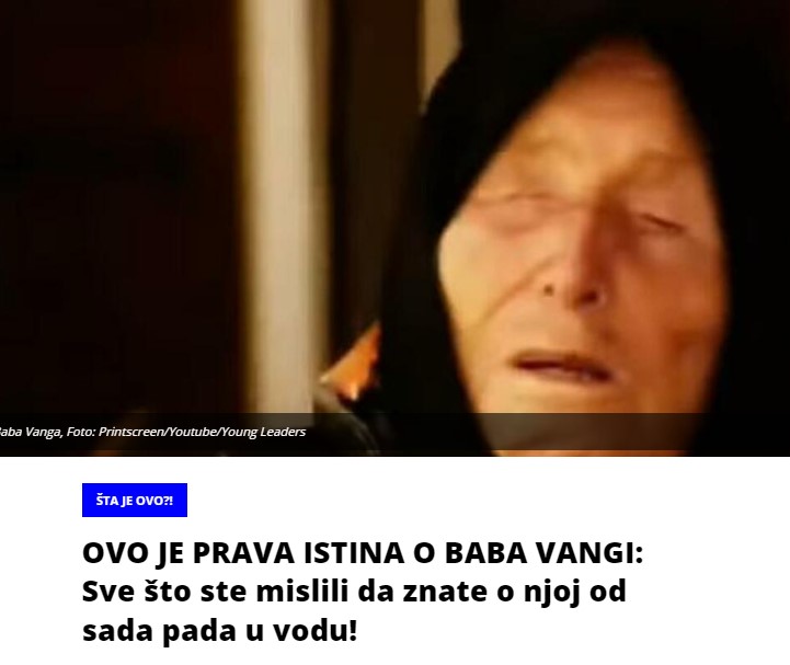 OVO JE PRAVA ISTINA O BABA VANGI: Sve što ste mislili da znate o njoj od sada pada u vodu!