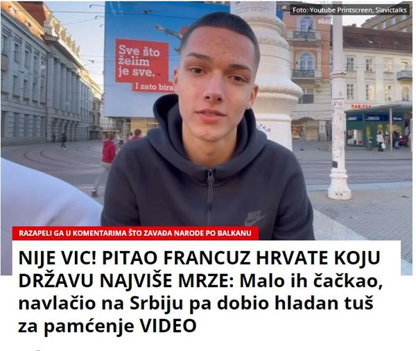 NIJE VIC! PITAO FRANCUZ HRVATE KOJU DRŽAVU NAJVIŠE MRZE: Malo ih čačkao, navlačio na Srbiju pa dobio hladan tuš za pamćenje VIDEO