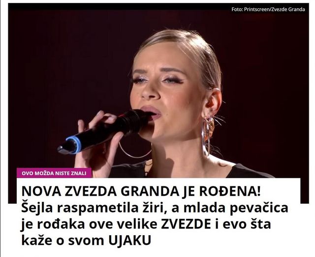 NOVA ZVEZDA GRANDA JE ROĐENA! Šejla raspametila žiri, a mlada pevačica je rođaka ove velike ZVEZDE i evo šta kaže o svom UJAKU