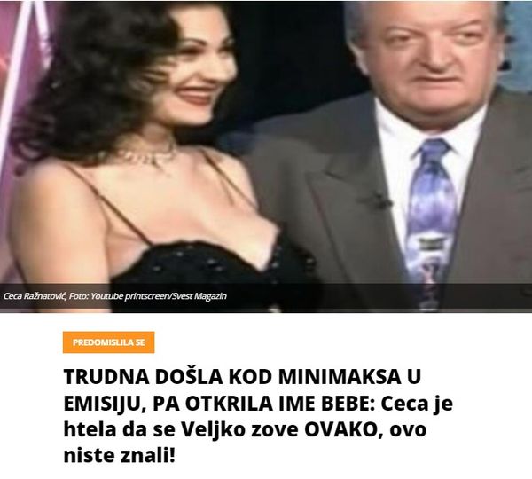 TRUDNA DOŠLA KOD MINIMAKSA U EMISIJU, PA OTKRILA IME BEBE: Ceca je htela da se Veljko zove OVAKO, ovo niste znali!