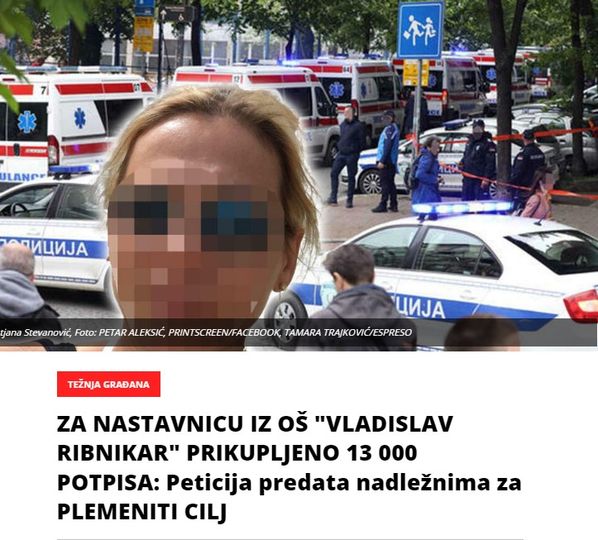 ZA NASTAVNICU IZ OŠ “VLADISLAV RIBNIKAR” PRIKUPLJENO 13 000 POTPISA: Peticija predata nadležnima za PLEMENITI CILJ