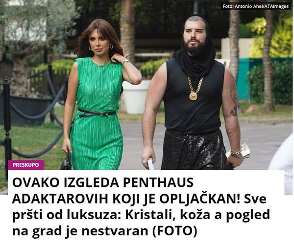 OVAKO IZGLEDA PENTHAUS ADAKTAROVIH KOJI JE OPLJAČKAN! Sve pršti od luksuza: Kristali, koža a pogled na grad je nestvaran (FOTO)