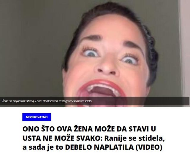 ONO ŠTO OVA ŽENA MOŽE DA STAVI U USTA NE MOŽE SVAKO: Ranije se stidela, a sada je to DEBELO NAPLATILA (VIDEO)