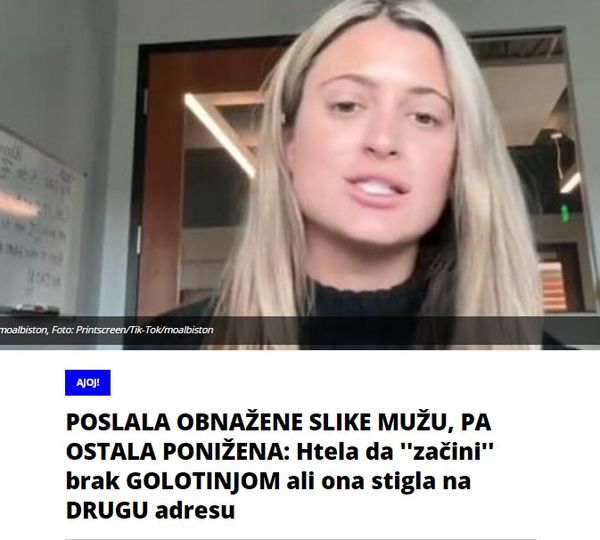 POSLALA OBNAŽENE SLIKE MUŽU, PA OSTALA PONIŽENA: Htela da ”začini” brak GOLOTINJOM ali ona stigla na DRUGU adresu