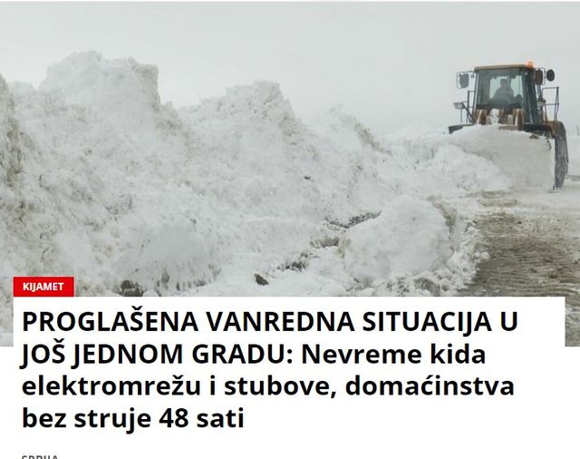 PROGLAŠENA VANREDNA SITUACIJA U JOŠ JEDNOM GRADU: Nevreme kida elektromrežu i stubove, domaćinstva bez struje 48 sati