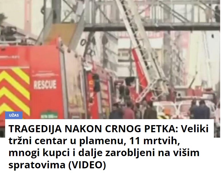 TRAGEDIJA NAKON CRNOG PETKA: Veliki tržni centar u plamenu, 11 mrtvih, mnogi kupci i dalje zarobljeni na višim spratovima (VIDEO)