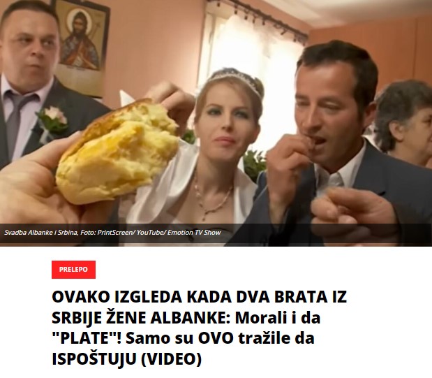 OVAKO IZGLEDA KADA DVA BRATA IZ SRBIJE ŽENE ALBANKE: Morali i da “PLATE”! Samo su OVO tražile da ISPOŠTUJU (VIDEO)