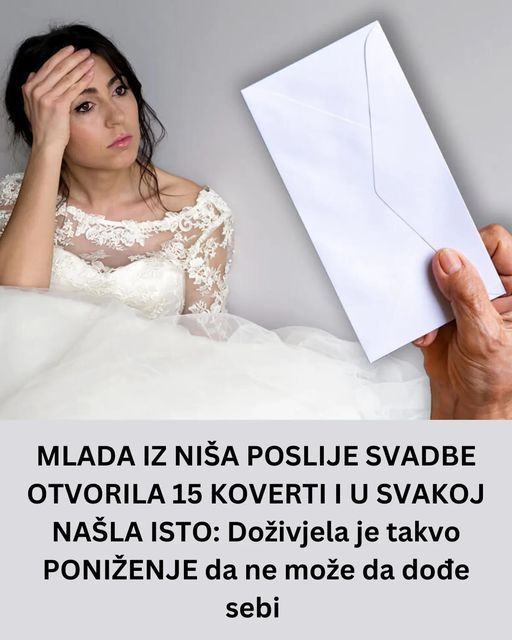 MLADA IZ NIŠA POSLIJE SVADBE OTVORILA 15 KOVERTI I U SVAKOJ NAŠLA ISTO: Doživjela je takvo PONIŽENJE da ne može da dođe sebi