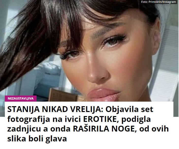 STANIJA NIKAD VRELIJA: Objavila set fotografija na ivici EROTIKE, podigla zadnjicu a onda RAŠIRILA NOGE, od ovih slika boli glava