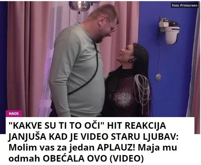 “KAKVE SU TI TO OČI” HIT REAKCIJA JANJUŠA KAD JE VIDEO STARU LJUBAV: Molim vas za jedan APLAUZ! Maja mu odmah OBEĆALA OVO (VIDEO)