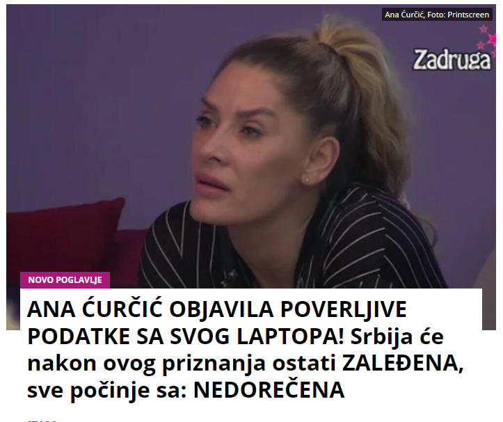 ANA ĆURČIĆ OBJAVILA POVERLJIVE PODATKE SA SVOG LAPTOPA! Srbija će nakon ovog priznanja ostati ZALEĐENA, sve počinje sa: NEDOREČENA