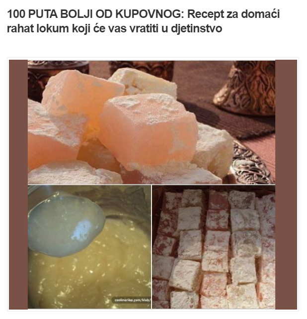 100 PUTA BOLJI OD KUPOVNOG: Recept za domaći rahat lokum koji će vas vratiti u djetinstvo