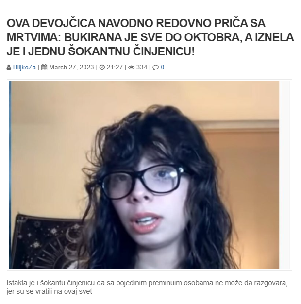 OVA DEVOJČICA NAVODNO REDOVNO PRIČA SA MRTVIMA: BUKIRANA JE SVE DO OKTOBRA, A IZNELA JE I JEDNU ŠOKANTNU ČINJENICU!