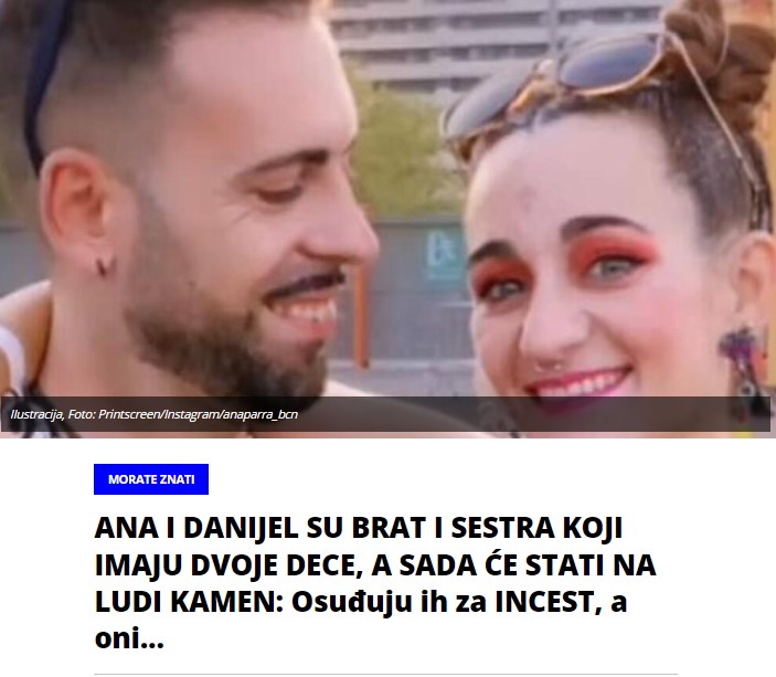 ANA I DANIJEL SU BRAT I SESTRA KOJI IMAJU DVOJE DECE, A SADA ĆE STATI NA LUDI KAMEN: Osuđuju ih za INCEST, a oni…