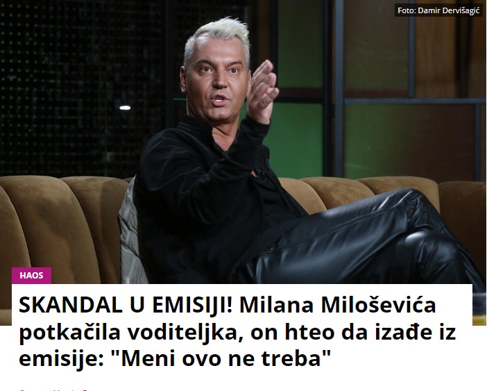 SKANDAL U EMISIJI! Milana Miloševića potkačila voditeljka, on hteo da izađe iz emisije: “Meni ovo ne treba”