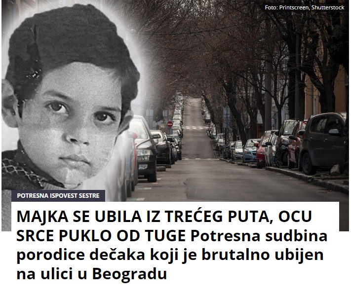 MAJKA SE UBILA IZ TREĆEG PUTA, OCU SRCE PUKLO OD TUGE Potresna sudbina porodice dečaka koji je brutalno ubijen na ulici u Beogradu