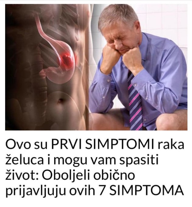 NE PRIMEĆUJETE IH, ALI SU OPASNI PO ŽIVOT: Ovo su PRVI SIMPTOMI raka želuca i mogu vam spasiti glavu!