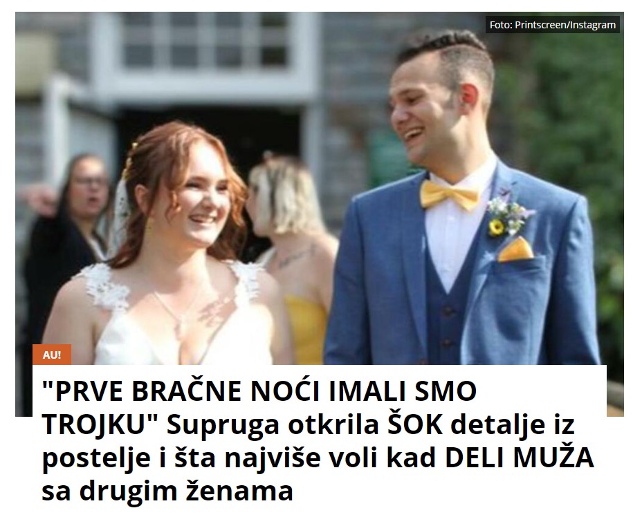 “PRVE BRAČNE NOĆI IMALI SMO TROJKU” Supruga otkrila ŠOK detalje iz postelje i šta najviše voli kad DELI MUŽA sa drugim ženama