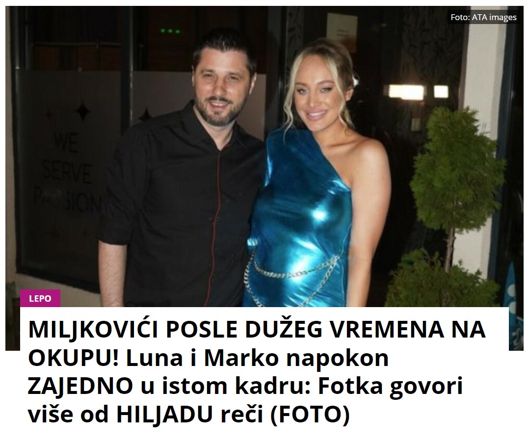 MILJKOVIĆI POSLE DUŽEG VREMENA NA OKUPU! Luna i Marko napokon ZAJEDNO u istom kadru: Fotka govori više od HILJADU reči (FOTO)