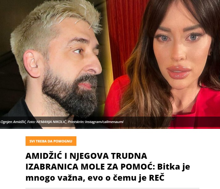 AMIDŽIĆ I NJEGOVA TRUDNA IZABRANICA MOLE ZA POMOĆ: Bitka je mnogo važna, evo o čemu je REČ