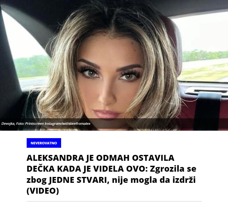 ALEKSANDRA JE ODMAH OSTAVILA DEČKA KADA JE VIDELA OVO: Zgrozila se zbog JEDNE STVARI, nije mogla da izdrži (VIDEO)