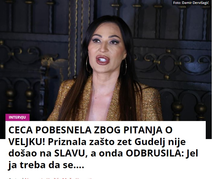 CECA POBESNELA ZBOG PITANJA O VELJKU! Priznala zašto zet Gudelj nije došao na SLAVU, a onda ODBRUSILA: Jel ja treba da se….