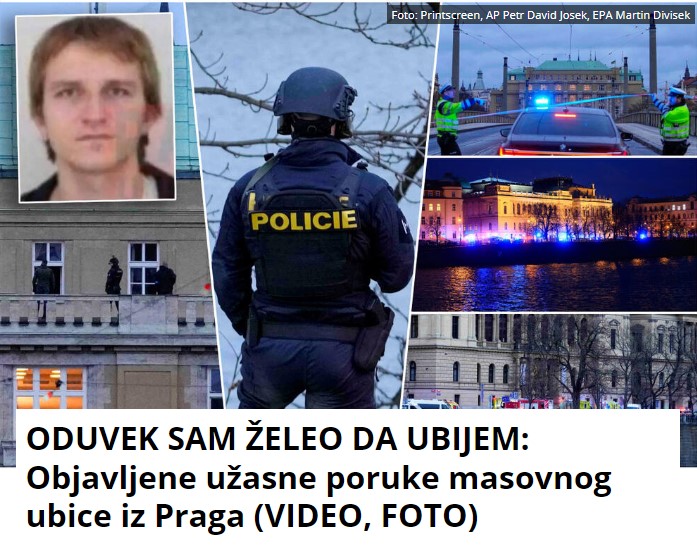 ODUVEK SAM ŽELEO DA UBIJEM: Objavljene užasne poruke masovnog ubice iz Praga (VIDEO, FOTO)