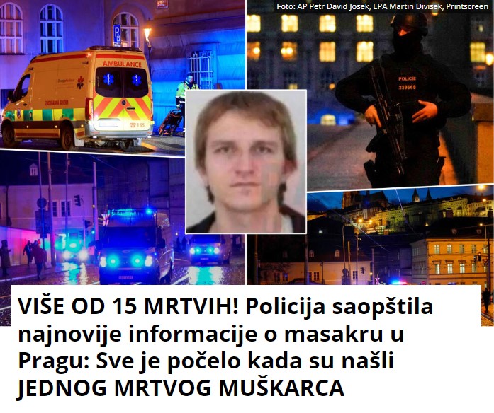 VIŠE OD 15 MRTVIH! Policija saopštila najnovije informacije o masakru u Pragu: Sve je počelo kada su našli JEDNOG MRTVOG MUŠKARCA