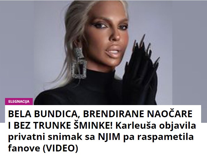 BELA BUNDICA, BRENDIRANE NAOČARE I BEZ TRUNKE ŠMINKE! Karleuša objavila privatni snimak sa NJIM pa raspametila fanove (VIDEO)