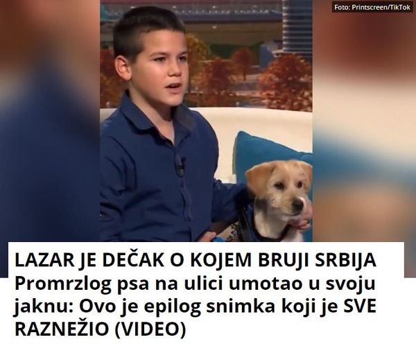 LAZAR JE DEČAK O KOJEM BRUJI SRBIJA Promrzlog psa na ulici umotao u svoju jaknu: Ovo je epilog snimka koji je SVE RAZNEŽIO (VIDEO)