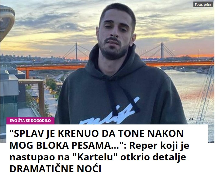 “SPLAV JE KRENUO DA TONE NAKON MOG BLOKA PESAMA…”: Reper koji je nastupao na “Kartelu” otkrio detalje DRAMATIČNE NOĆI