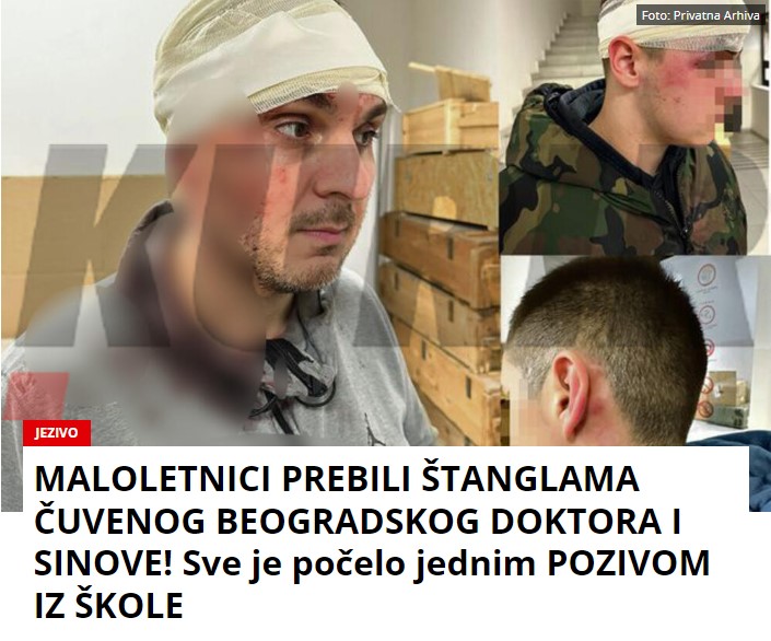 MALOLETNICI PREBILI ŠTANGLAMA ČUVENOG BEOGRADSKOG DOKTORA I SINOVE! Sve je počelo jednim POZIVOM IZ ŠKOLE