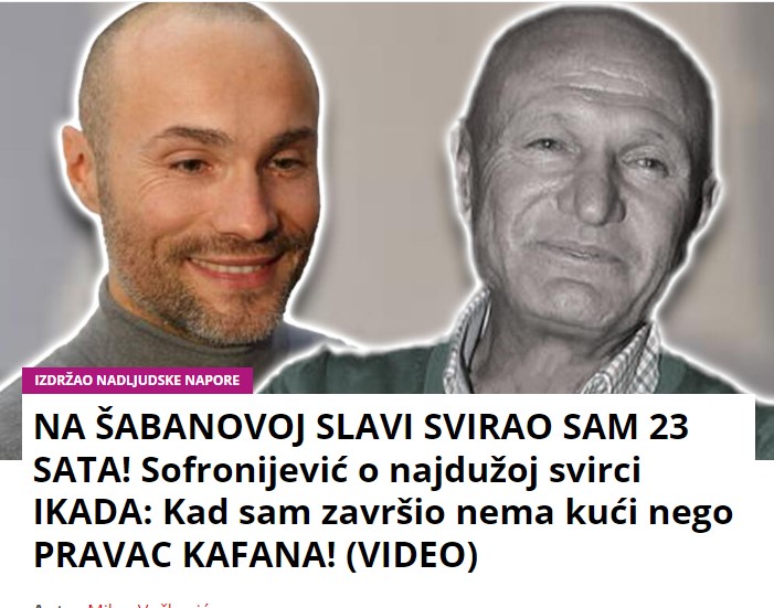 NA ŠABANOVOJ SLAVI SVIRAO SAM 23 SATA! Sofronijević o najdužoj svirci IKADA: Kad sam završio nema kući nego PRAVAC KAFANA! (VIDEO)