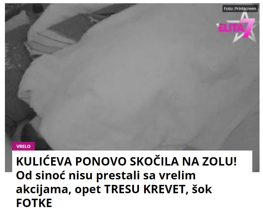 KULIĆEVA PONOVO SKOČILA NA ZOLU! Od sinoć nisu prestali sa vrelim akcijama, opet TRESU KREVET, šok FOTKE