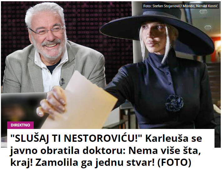 “SLUŠAJ TI NESTOROVIĆU!” Karleuša se javno obratila doktoru: Nema više šta, kraj! Zamolila ga jednu stvar! (FOTO)