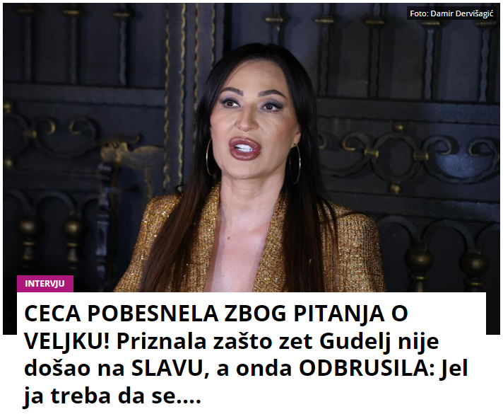 CECA POBESNELA ZBOG PITANJA O VELJKU! Priznala zašto zet Gudelj nije došao na SLAVU, a onda ODBRUSILA: Jel ja treba da se….