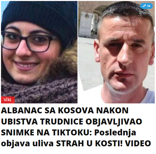 ALBANAC SA KOSOVA NAKON UBISTVA TRUDNICE OBJAVLJIVAO SNIMKE NA TIKTOKU: Poslednja objava uliva STRAH U KOSTI! VIDEO