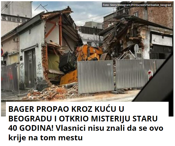 BAGER PROPAO KROZ KUĆU U BEOGRADU I OTKRIO MISTERIJU STARU 40 GODINA! Vlasnici nisu znali da se ovo krije na tom mestu