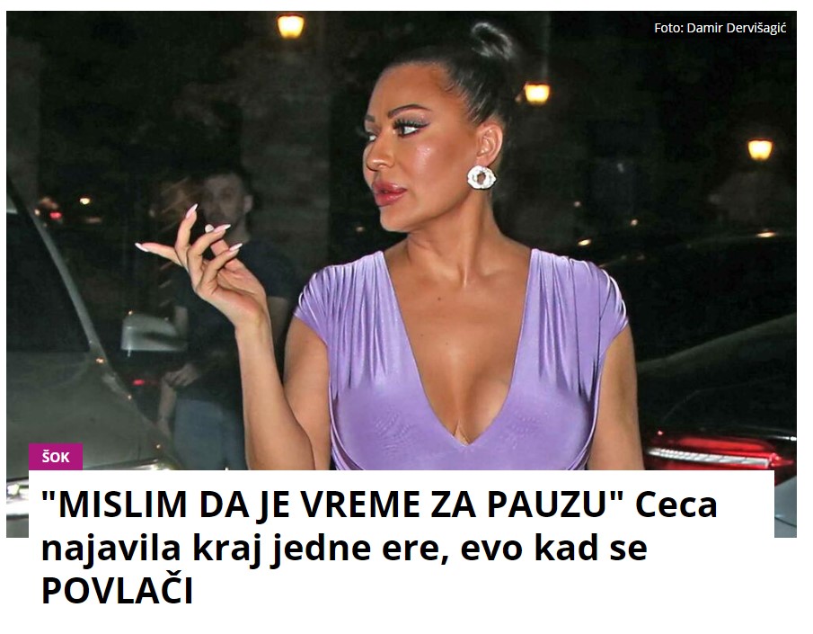 “MISLIM DA JE VREME ZA PAUZU” Ceca najavila kraj jedne ere, evo kad se POVLAČI